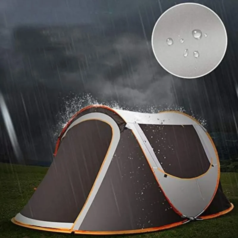 Instant 3-4 Person Pop Up Camping Tent with Dual Doors and All-Side Ventilation for Quick Outdoor Setup