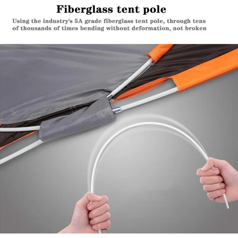 Instant 3-4 Person Pop Up Camping Tent with Dual Doors and All-Side Ventilation for Quick Outdoor Setup - Image 3