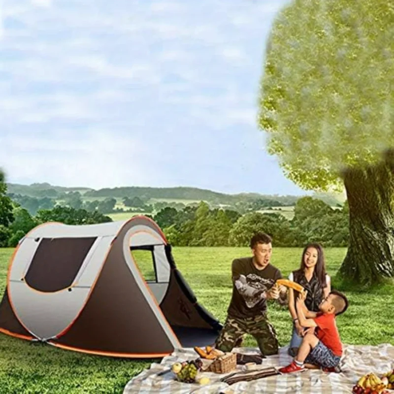 Instant 3-4 Person Pop Up Camping Tent with Dual Doors and All-Side Ventilation for Quick Outdoor Setup - Image 4