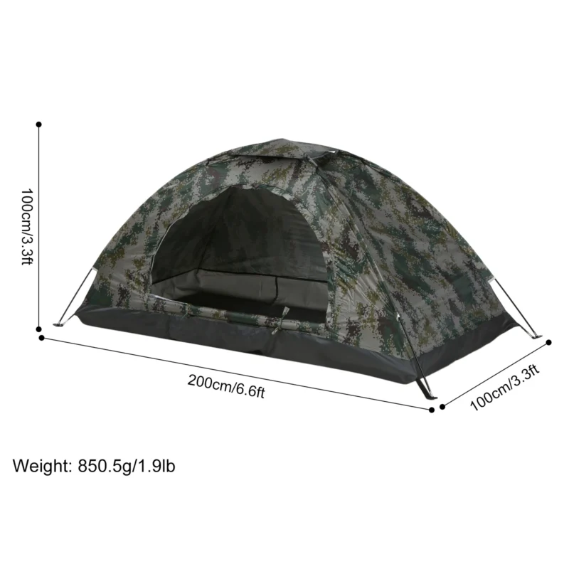 Ultralight 2-Person Summer Camping Tent with Single Layer Nylon Construction and UV Protection for Hiking and Outdoor Adventures - Image 8