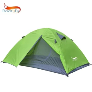 Ultralight Aluminum Pole 2-Person Backpacking Tent Double Layer for 4-Season Hiking with Quick Setup
