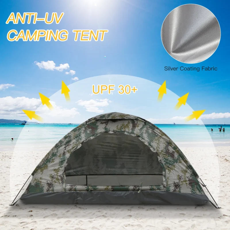 Ultralight 2-Person Summer Camping Tent with Single Layer Nylon Construction and UV Protection for Hiking and Outdoor Adventures - Image 6