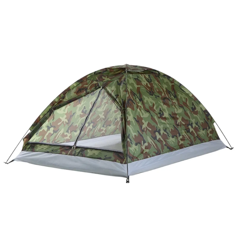 Ultralight Oxford 2-Person Camouflage Camping Tent with Aluminum Poles for Outdoor Adventures - Image 10