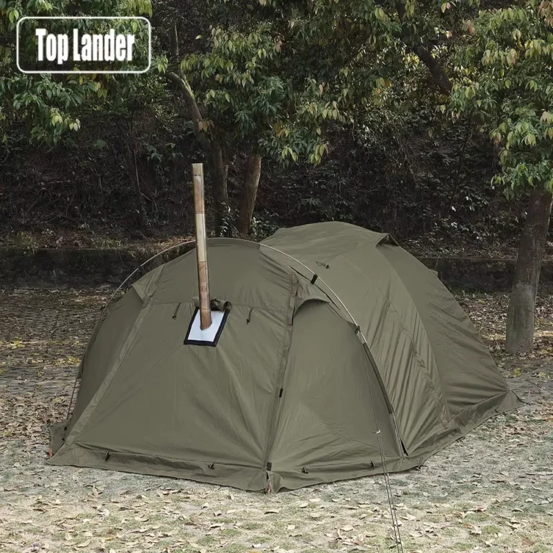 Fireproof Hot Tent 2-Person Waterproof Dome Tent with Stove Jack for 4-Season Winter Camping and Hiking - Image 8