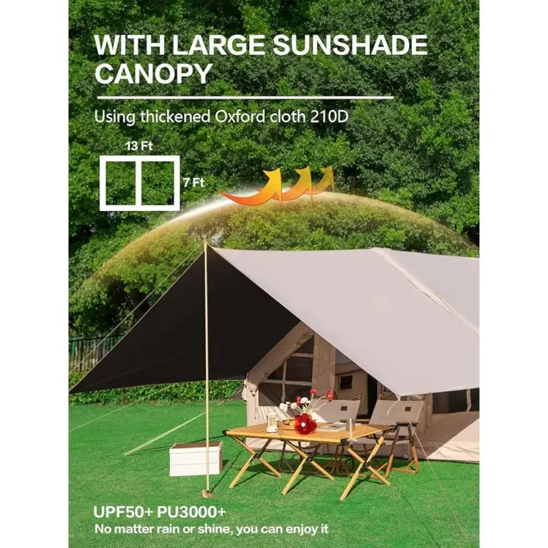 Instant Setup Inflatable Camping Tent 4-8 Person Waterproof Family Dome with Aluminum Poles for Outdoor Adventures - Image 3