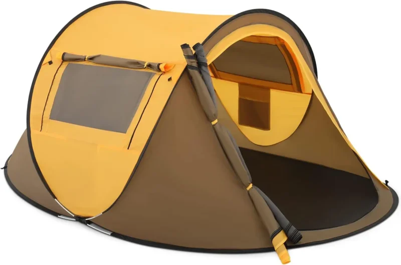 Instant Pop-Up 2-Person Camping Tent with Double Doors for Backpacking and Beach Trips