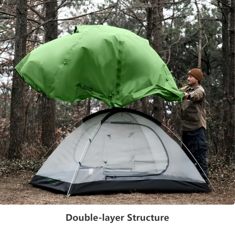 Ultralight Waterproof 2-Person Backpacking Tent with Double Layer for 3-Season Hiking - Image 5