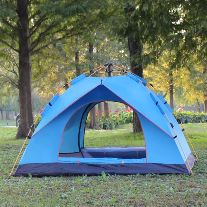 Instant Pop Up 2-Person Camping Tent Waterproof Polyester with Aluminum Poles for Outdoor Adventures - Image 4