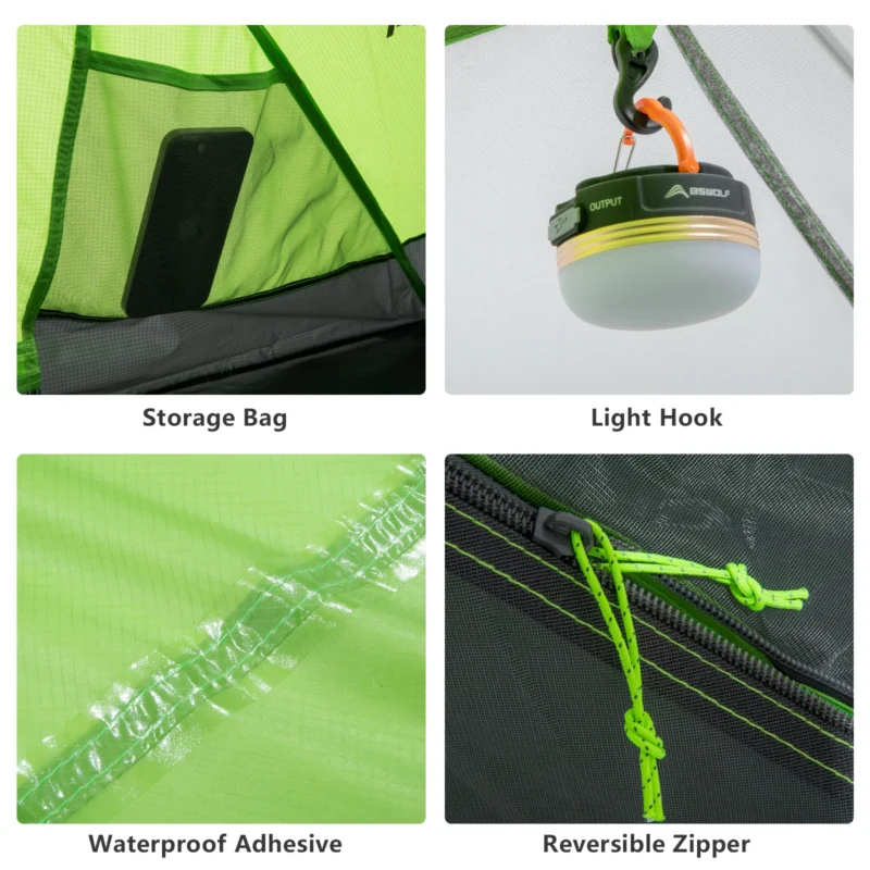 Ultralight Waterproof 2-Person Backpacking Tent with Double Layer for Three-Season Hiking - Image 2