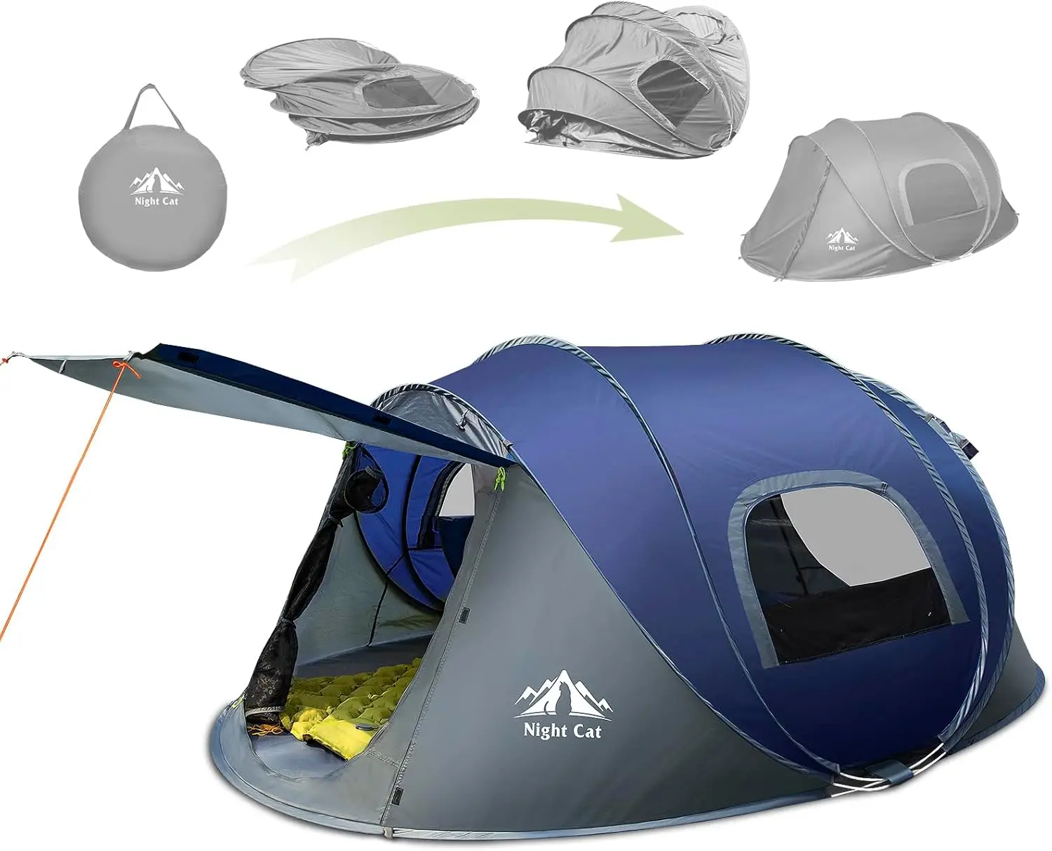 Waterproof canvas tent suitable for year-round camping in various weather conditions