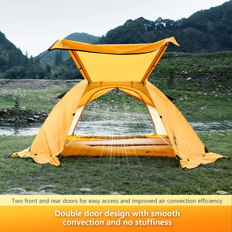 Professional 4-Season 2-Person Double Layer Aluminum Tent with Snow Skirt for Backpacking Hiking - Image 4