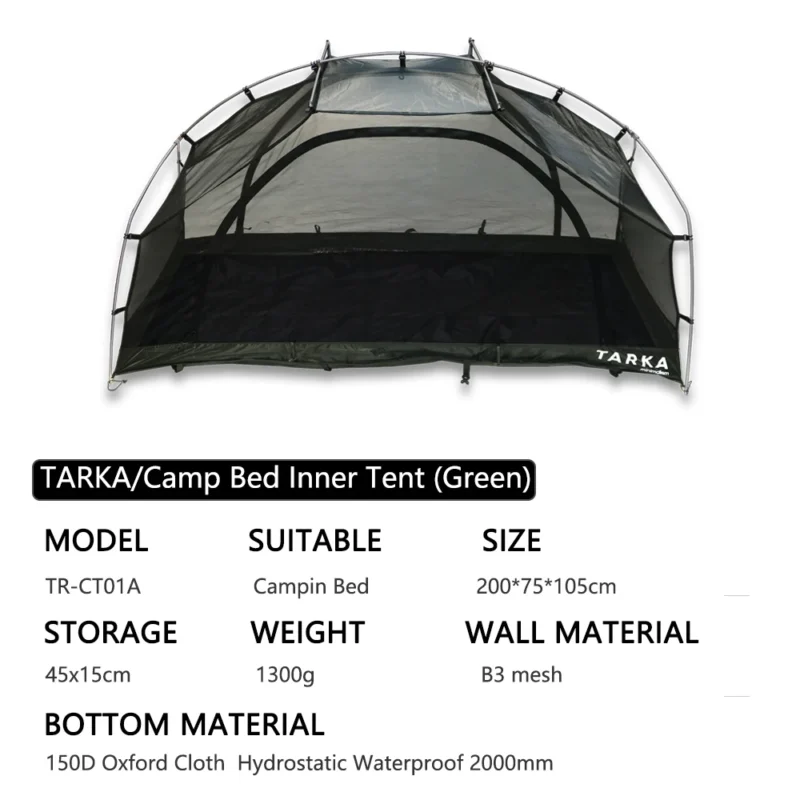 Lightweight Mesh Inner Tent for Camping Beds - Portable One-Person Insect Protection for Summer Hiking - Image 5