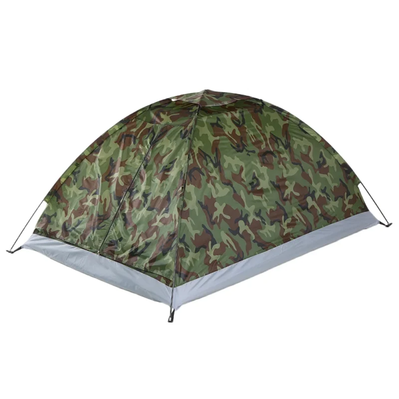 Ultralight Oxford 2-Person Camouflage Camping Tent with Aluminum Poles for Outdoor Adventures - Image 4