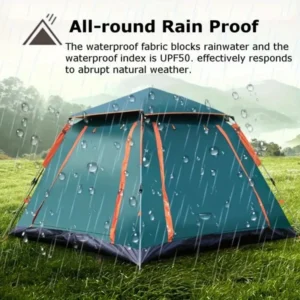 Portable Aluminum Frame 2-Person Camping Tent with Double Ventilation Windows for Outdoor Adventures