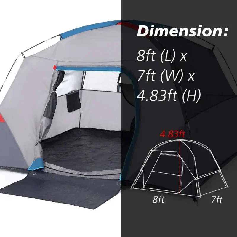Ultralight 4-Person Carbon Fiber Camping Tent with Single Layer Design for Four-Season Hiking and Backpacking - Image 5