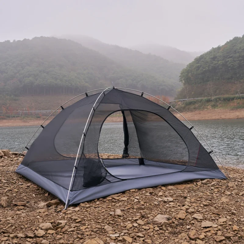 Double-Layer Aluminum Pole 2-Person Backpacking Tent with Rainfly for Three-Season Hiking - Image 5