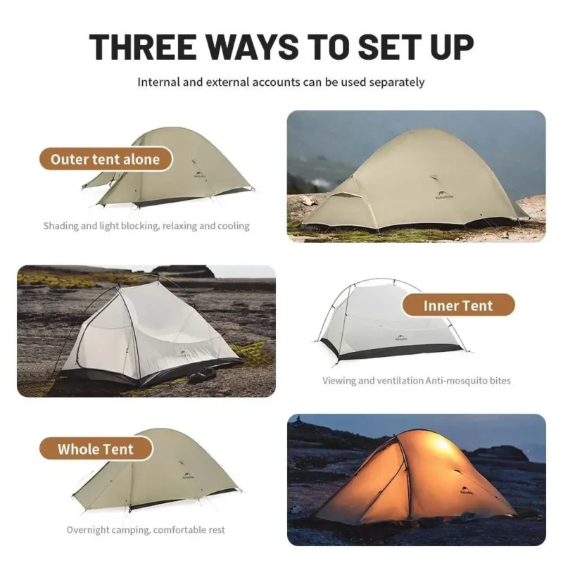 Ultralight Waterproof 2-Person Backpacking Tent with Double Layer for 4-Season Hiking Adventures - Image 4