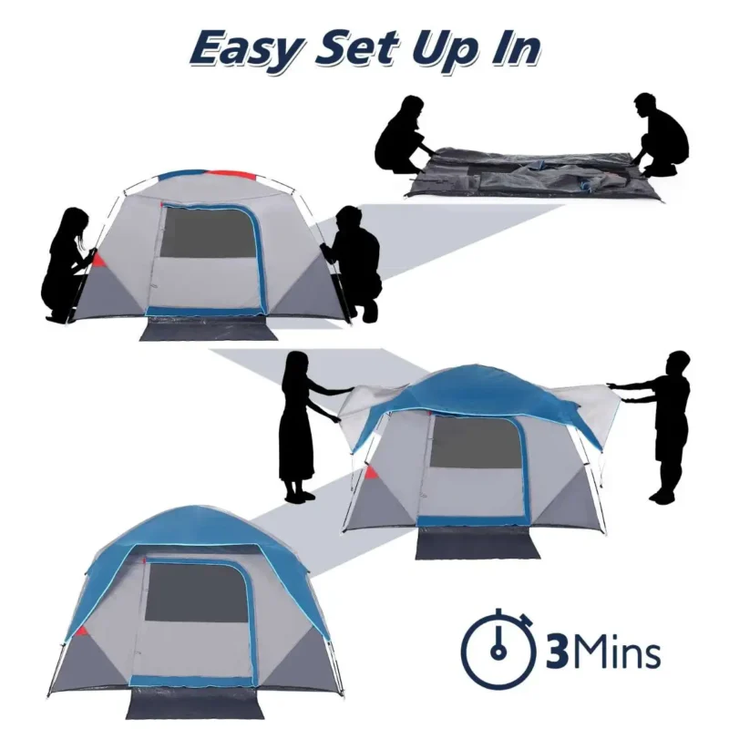 Ultralight 4-Person Carbon Fiber Camping Tent with Single Layer Design for Four-Season Hiking and Backpacking - Image 4