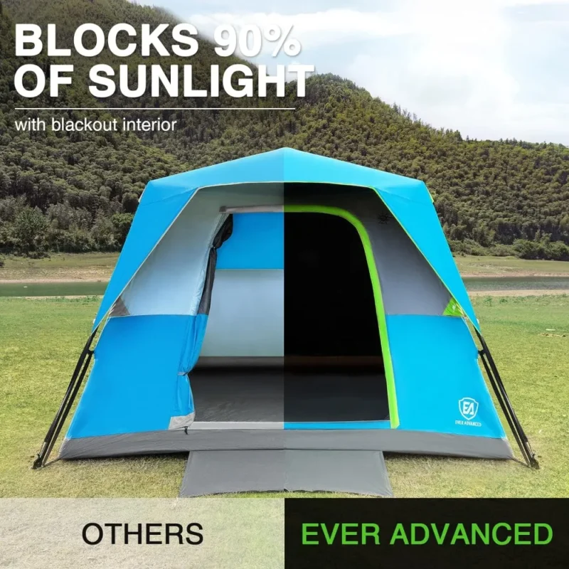 Ultralight Aluminum Double-Layer 2-Person Trekking Tent with Blackout Features for Outdoor Adventures - Image 2