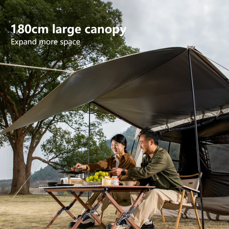 Automatic Pop-Up 3-4 Person Cabin Tent with Titanium Coating for 3-Season Camping and Family Outdoors - Image 3