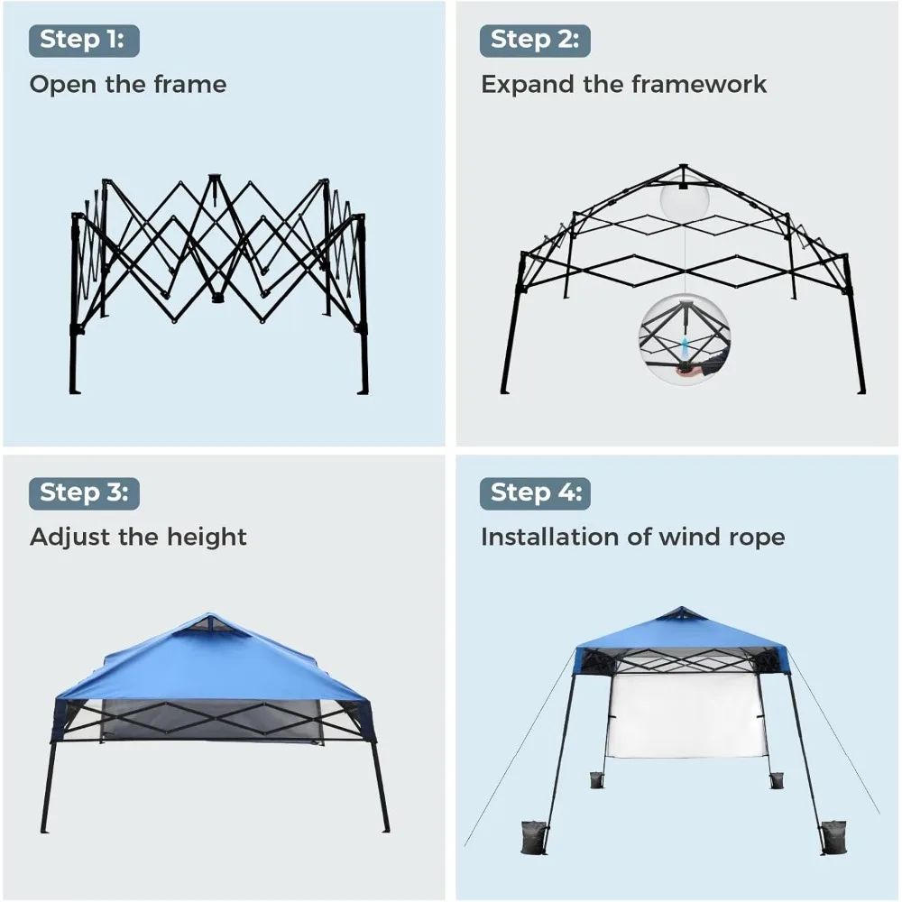Quick-setup canopy tent demonstrating versatility for different camping scenarios