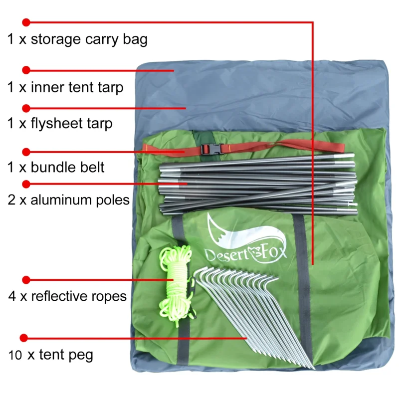 Ultralight Waterproof 2-Person Dome Tent with Double Layer for 3-Season Backpacking and Hiking - Image 4