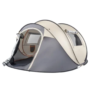 Ultralight Pop-Up 2-Person Tunnel Tent with Fiberglass Poles for Four-Season Camping