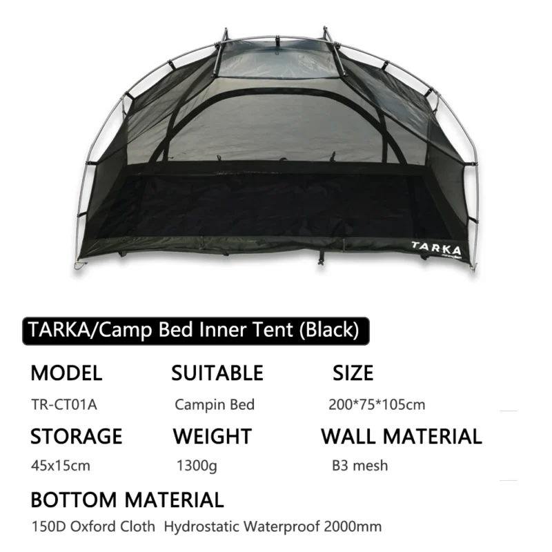Lightweight Mesh Inner Tent for Camping Beds - Portable One-Person Insect Protection for Summer Hiking - Image 4