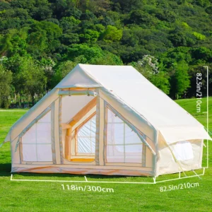 Inflatable 4-Season Camping Tent with Hand Pump for 3-4 Person Outdoor Adventures Waterproof Oxford