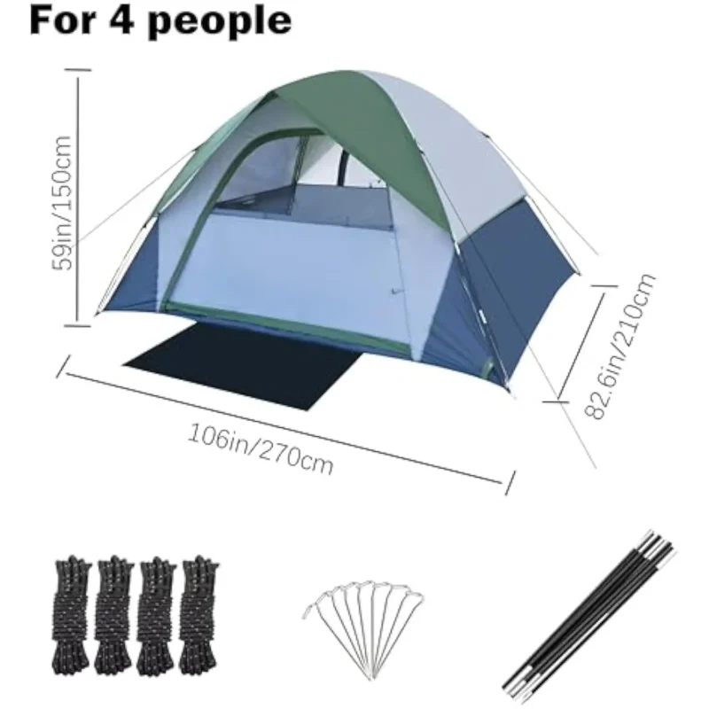 Compact Pop-Up 2-Person Camping Tent Waterproof Lightweight with Rain Fly for Hiking Backpacking - Image 2