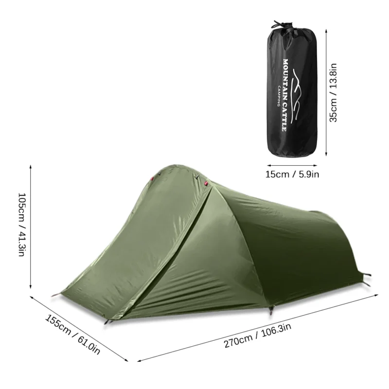 Ultralight Waterproof 2-Person Tent with Oxford Material for Hiking Camping and Outdoor Adventures - Image 6