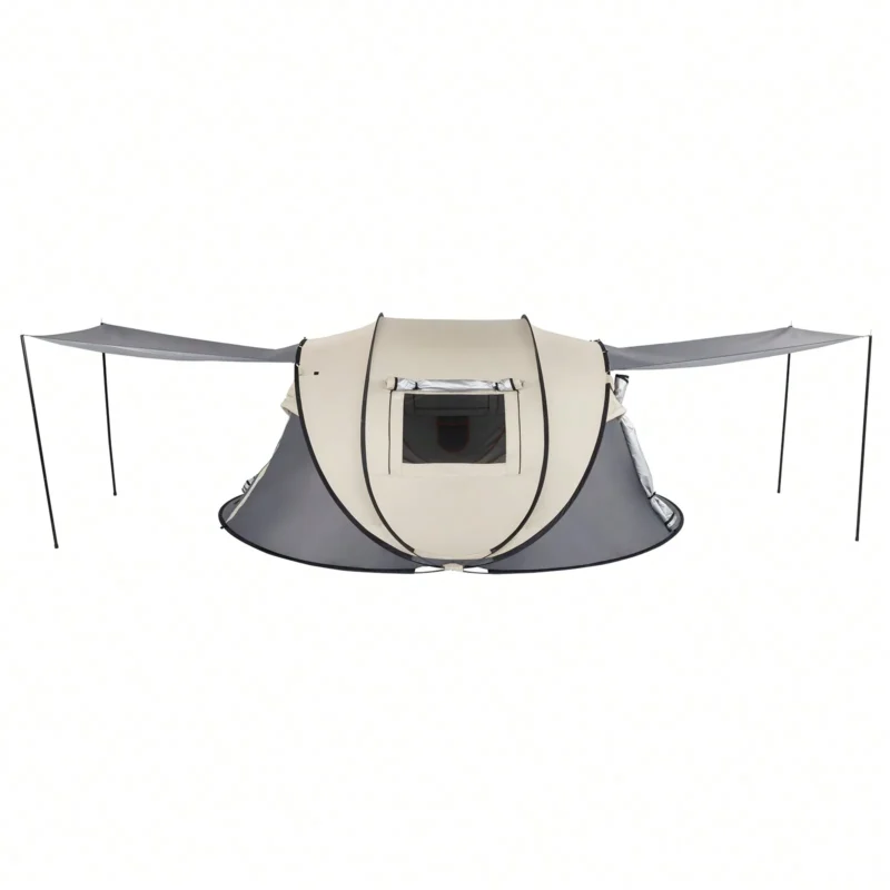 Portable Pop Up 4-Person Canvas Tent with Instant Setup for Camping and Outdoor Adventures - Image 4