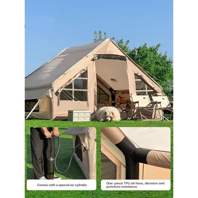Instant Setup Inflatable Camping Tent 4-8 Person Waterproof Family Dome with Aluminum Poles for Outdoor Adventures - Image 4