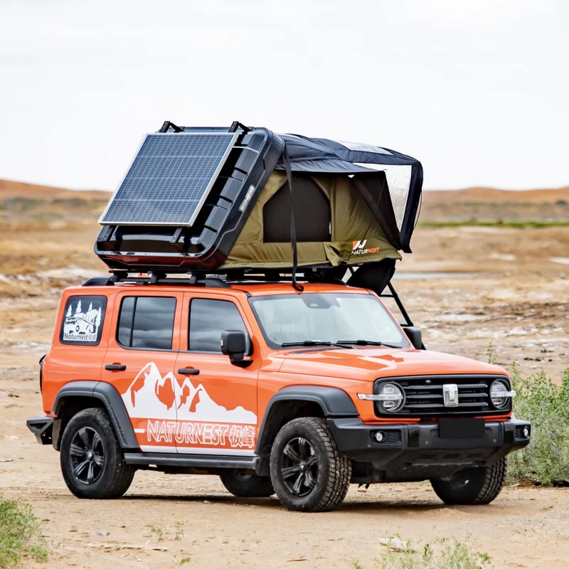 Premium 4-Season Single Person Clamshell Rooftop Tent with Quick Automatic Opening for Outdoor Adventure - Image 3