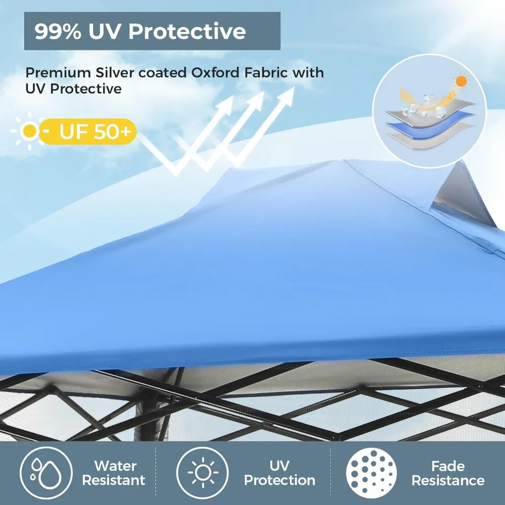 Premium outdoor pop-up canopy tent with high clearance for comfortable standing room