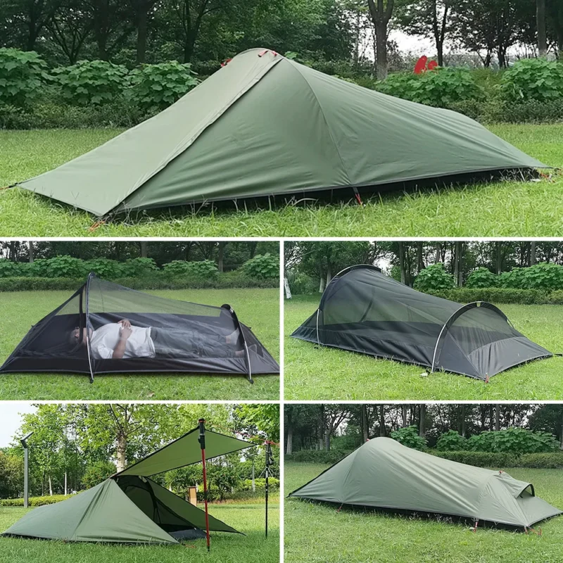 Ultralight Single Person Camping Tent with Aluminum Poles for 3-Season Backpacking Waterproof Design - Image 5