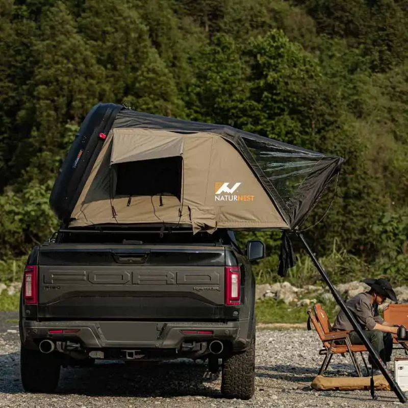 Hardshell Rooftop Tent Two-Person 4-Season Camping Shelter with Quick Automatic Opening for Overland Adventures - Image 3