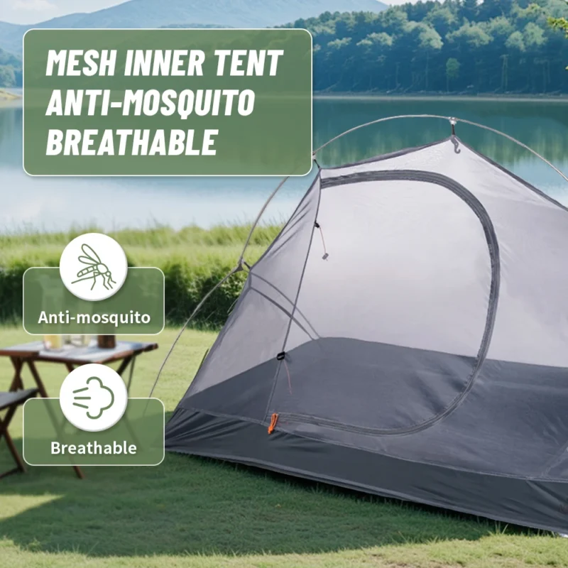Ultralight 1-Person Backpacking Tent with Double Layer Waterproof Design for Hiking and Camping - Image 3