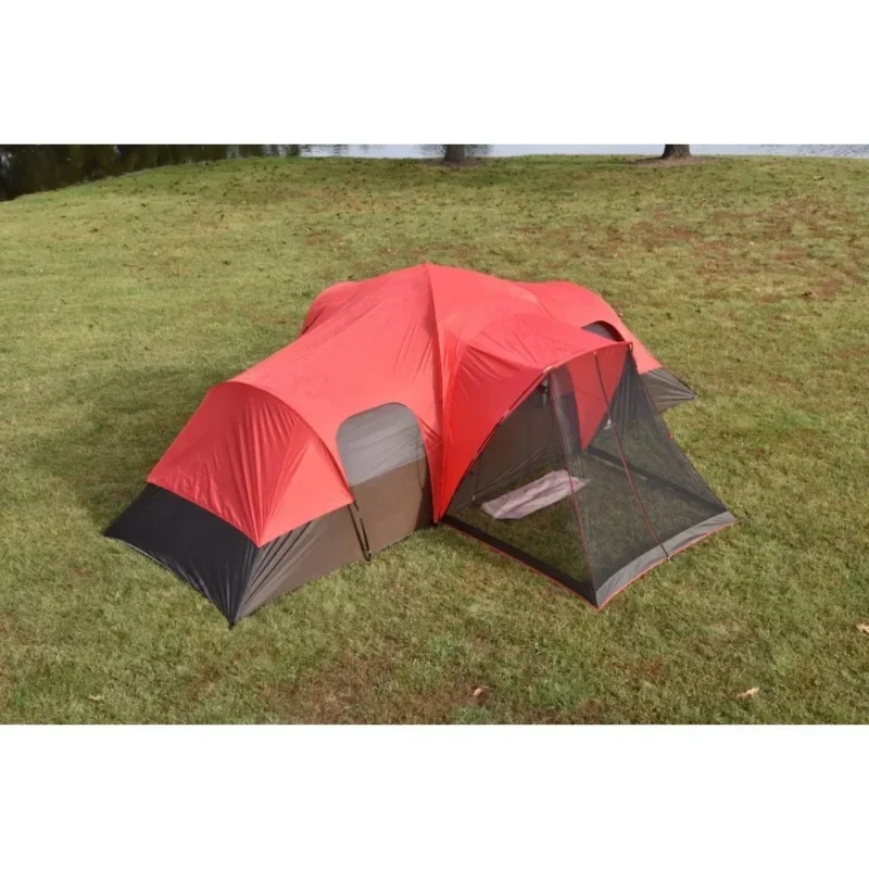 Spacious Aluminum Pole 2-Person Canvas Double Layer Tent for Summer Camping with Dual Doors - Image 3