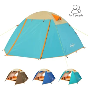 Ultralight Double Layer 2-Person Dome Tent with Dual Doors PU3000mm Waterproof for Camping and Hiking