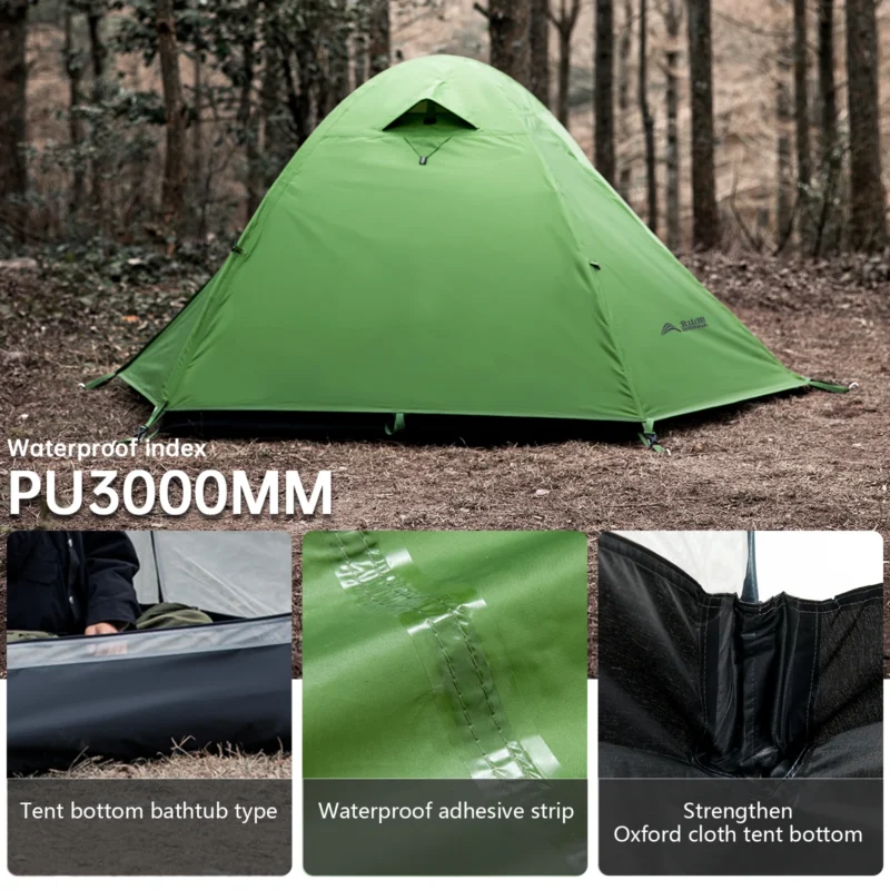 Ultralight Waterproof 2-Person Backpacking Tent with Double Layer for 3-Season Hiking - Image 4
