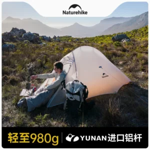 Ultralight 10D Nylon 2-Person Backpacking Tent with Double Layer for Four-Season Hiking