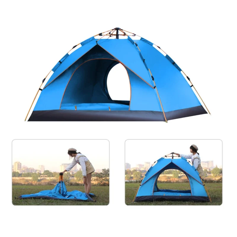 Instant Pop Up 2-Person Camping Tent Waterproof Polyester with Aluminum Poles for Outdoor Adventures - Image 2