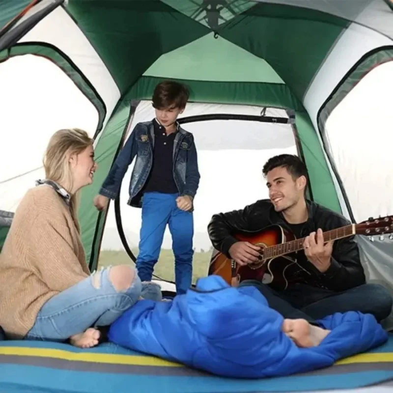 Portable Aluminum Frame 2-Person Camping Tent with Double Ventilation Windows for Outdoor Adventures - Image 5