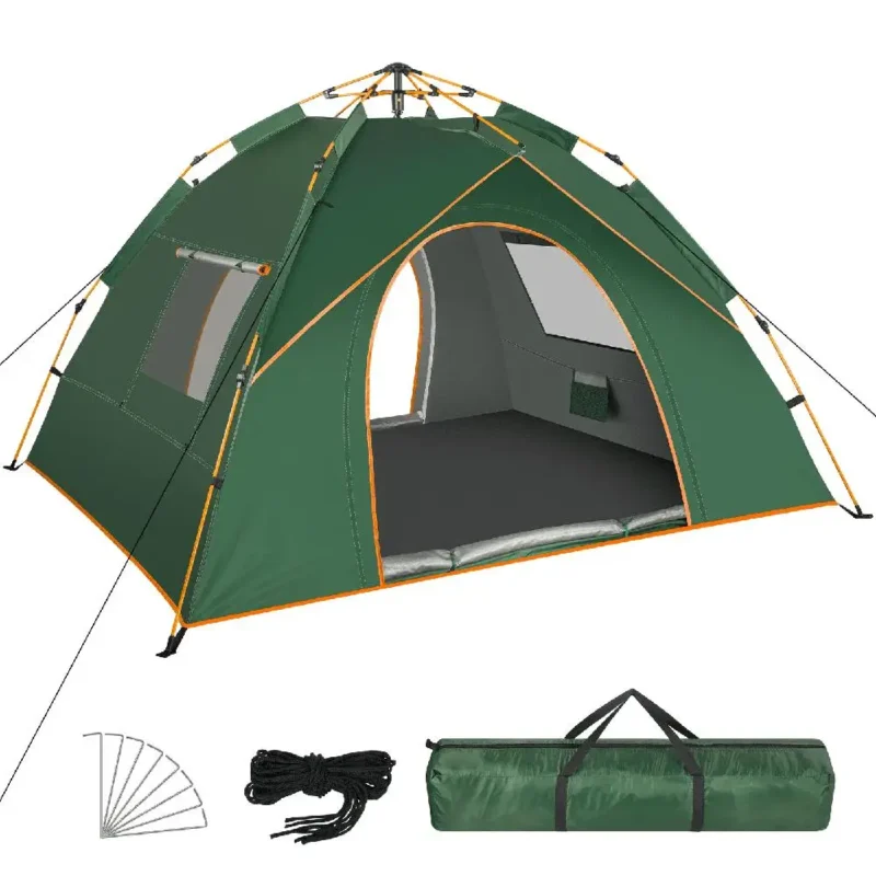 Instant Pop Up Dome Tent 2-Person Double Layer Waterproof Camping Shelter with 2 Doors for Outdoor Adventures - Image 2