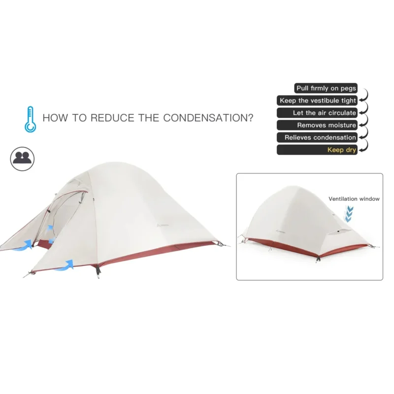 Ultralight Waterproof 2-Person Backpacking Tent with Double Layer for 3-Season Hiking - Image 4