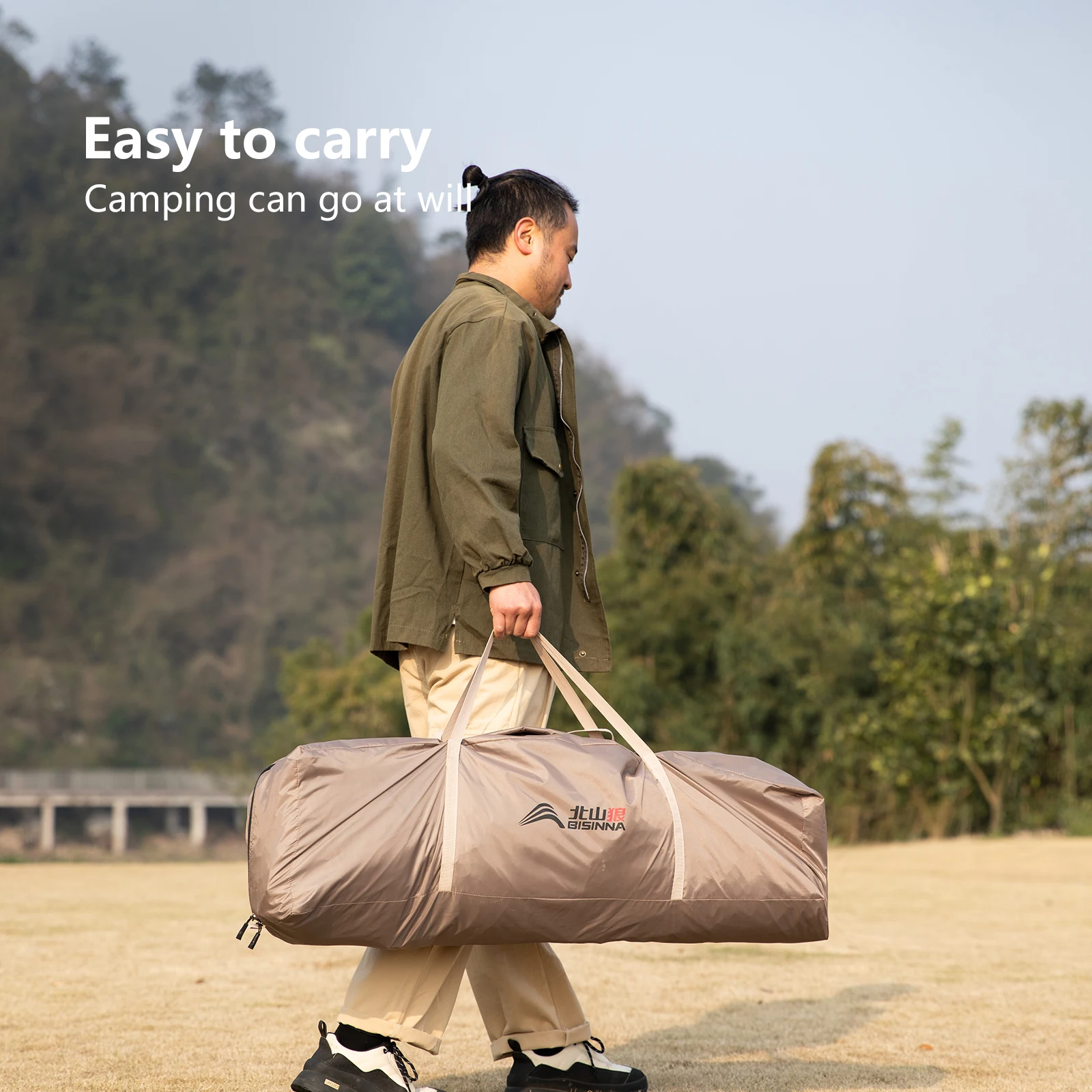 Accessible tent entry designed for easy access with minimal bending
