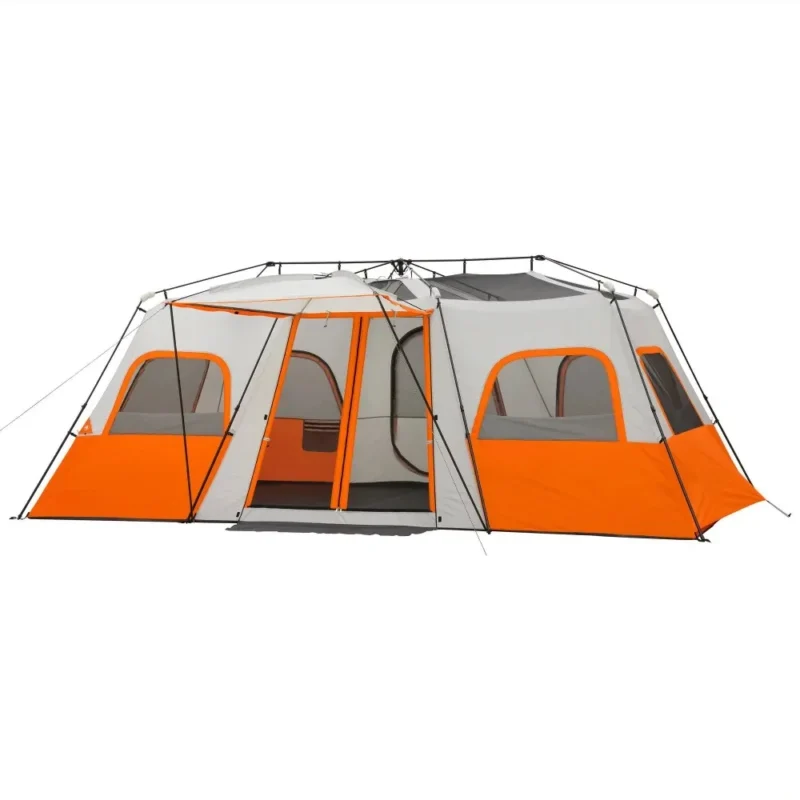 12-Person Instant Cabin Tent with LED Lighting System and 3-Room Privacy Design for Family Camping - Image 3