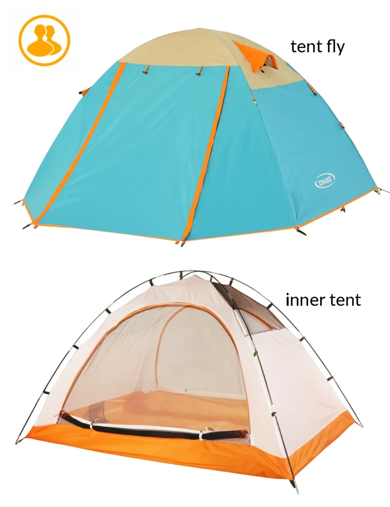 Ultralight Double Layer 2-Person Dome Tent with Dual Doors PU3000mm Waterproof for Camping and Hiking - Image 2