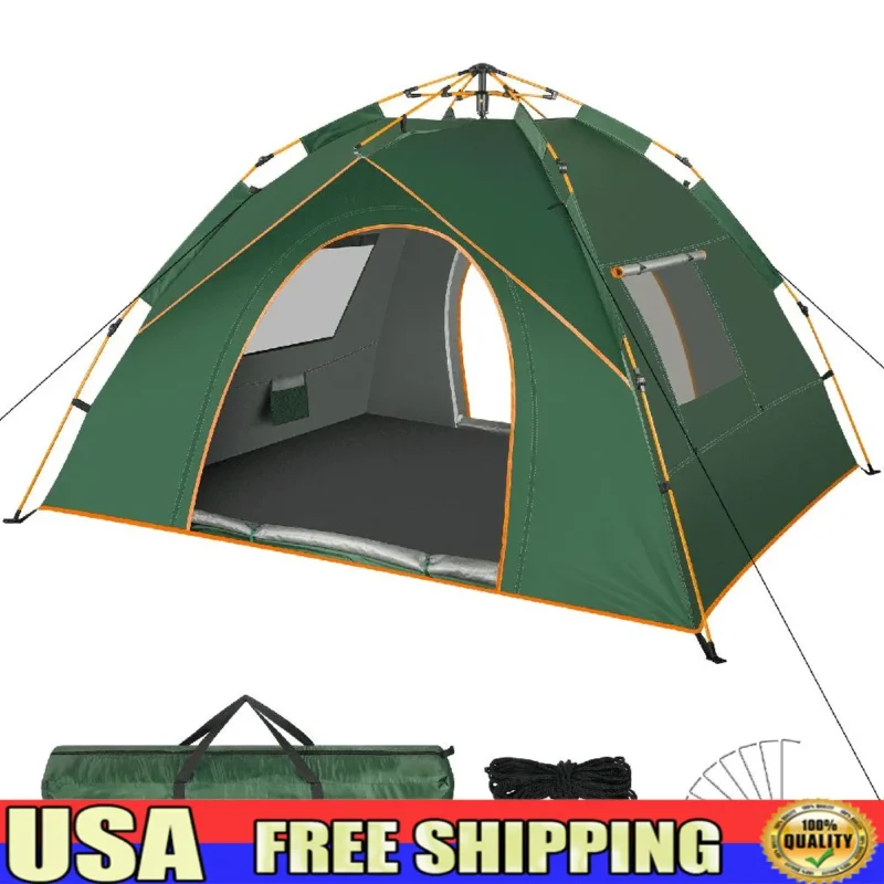 Instant Pop Up Dome Tent 2-Person Double Layer Waterproof Camping Shelter with 2 Doors for Outdoor Adventures